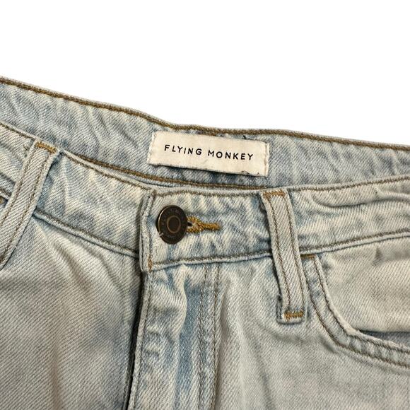 Flying Monkey Womens light wash distressed relaxed jeans Size 25 - Picture 3 of 7